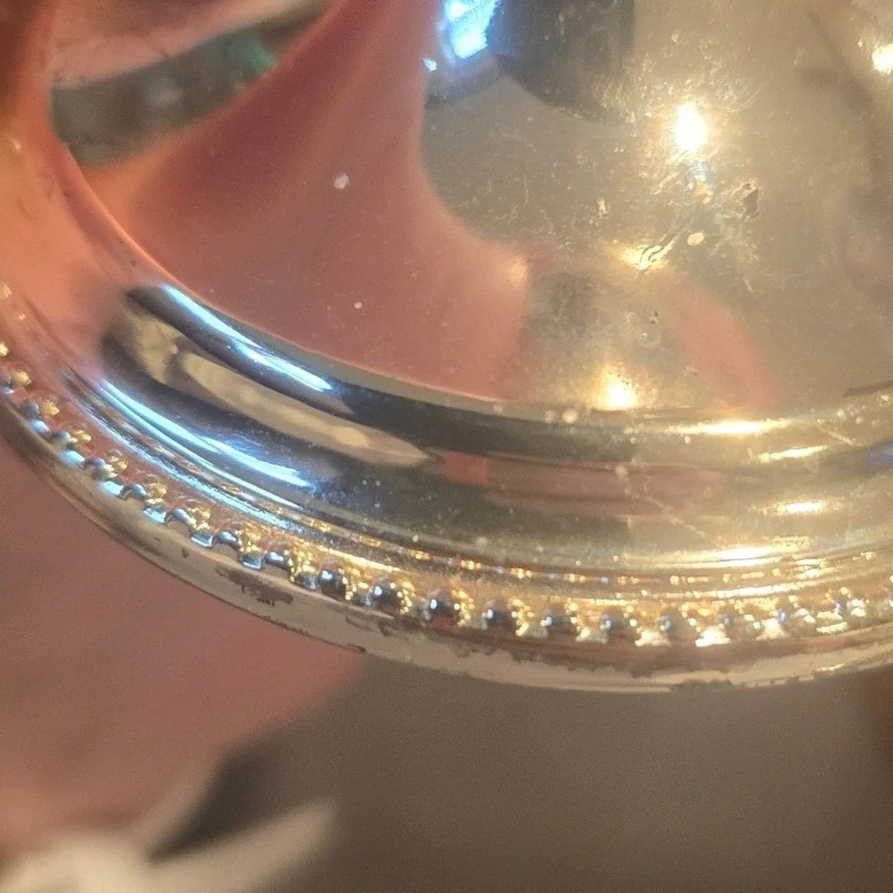 Vintage Silver Plated Beaded Rim Candlestick Holders Set of 2 Weighted Base